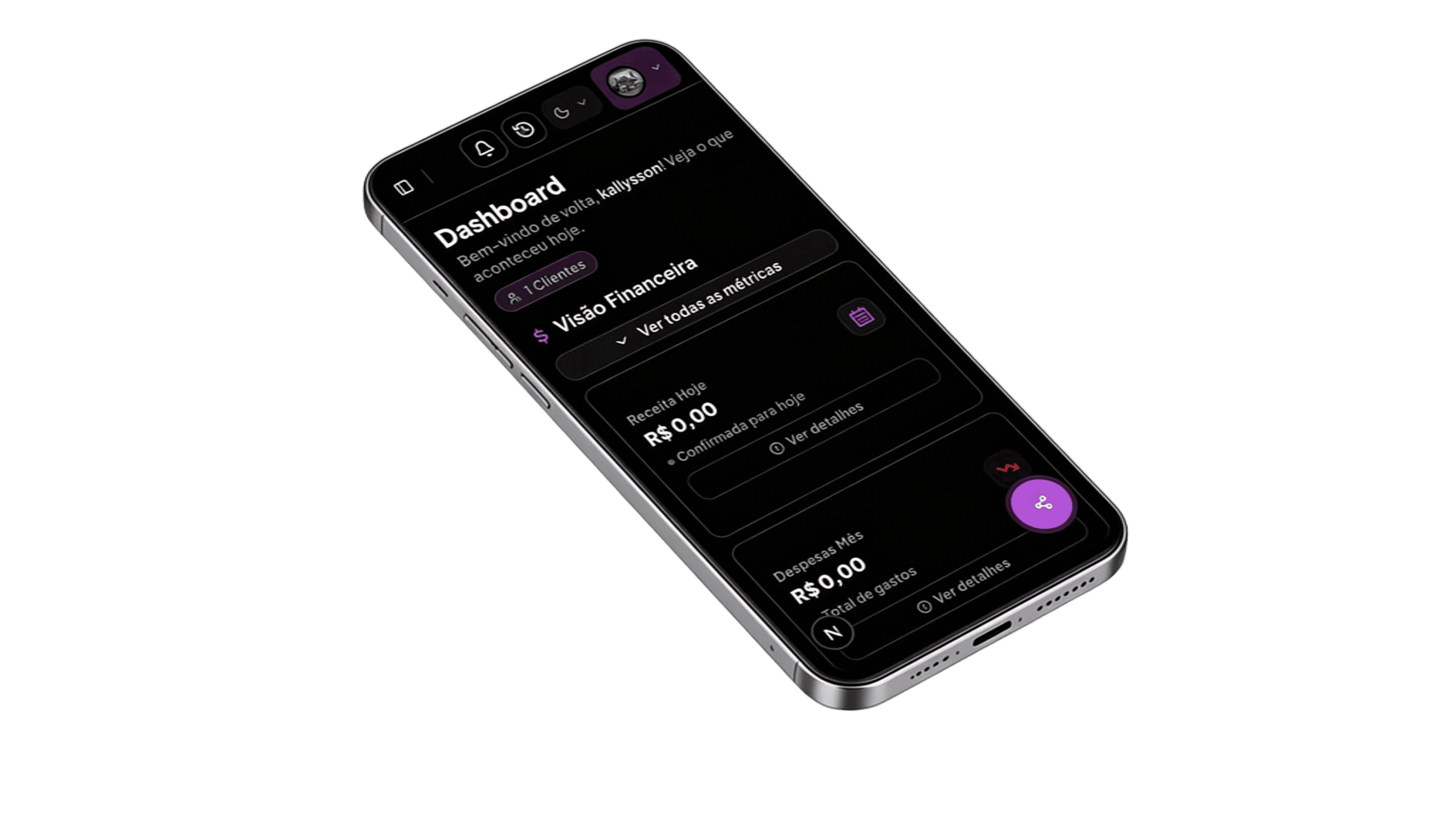 Dashboard Slinny: gestão completa no computador e no celular